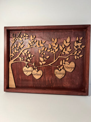 Personalized Family Tree Gift | Custom Family Tree Frame Sign | Family Tree Fram image 0