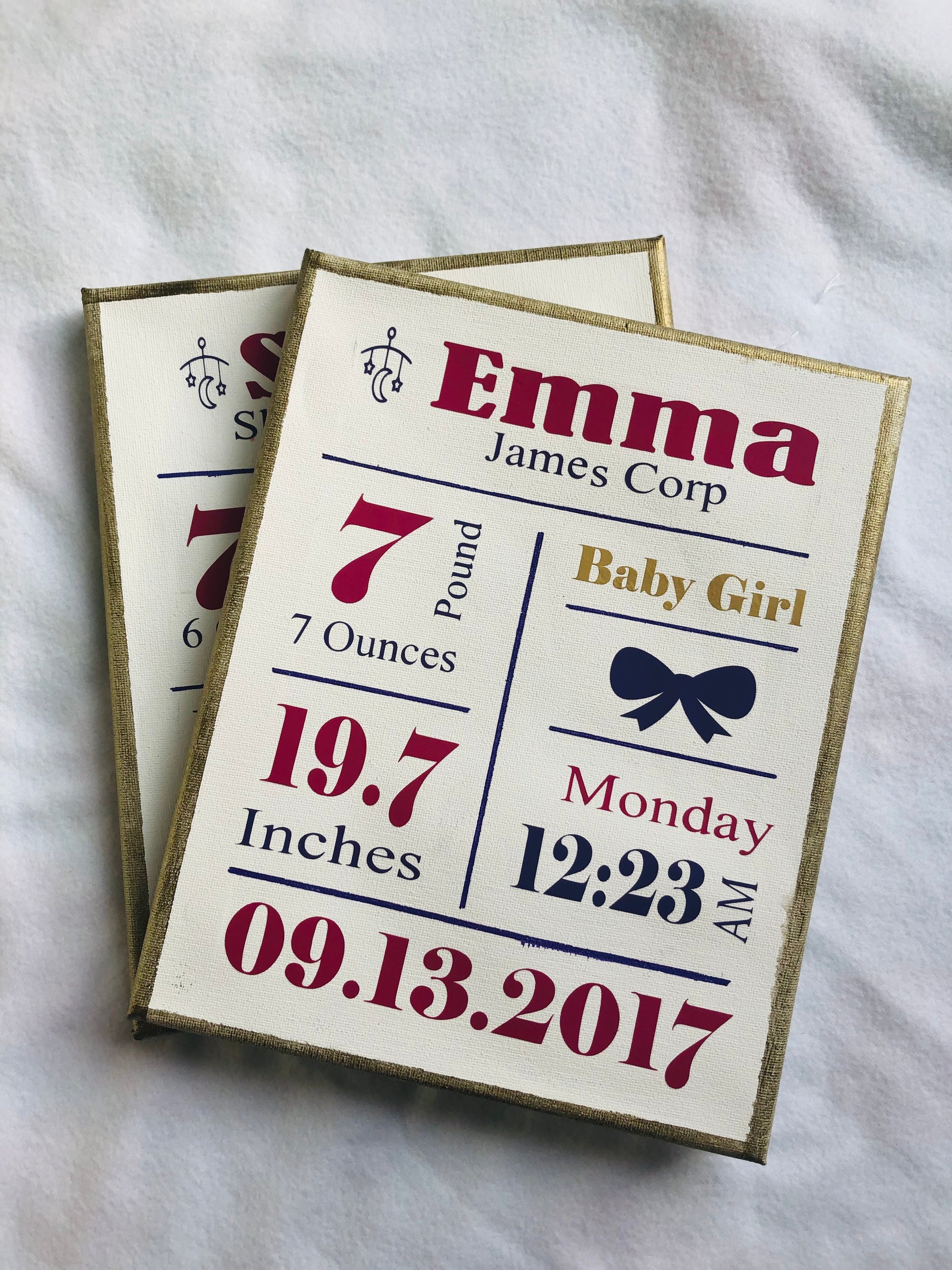Keepsake Birth Stats Canvas image 2