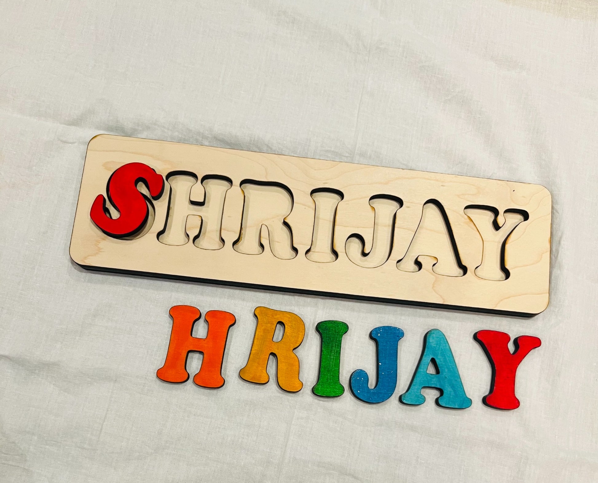 Wooden Name Puzzle, Gift for Kids, Name Puzzles for Toddlers, Montessori Baby To image 3