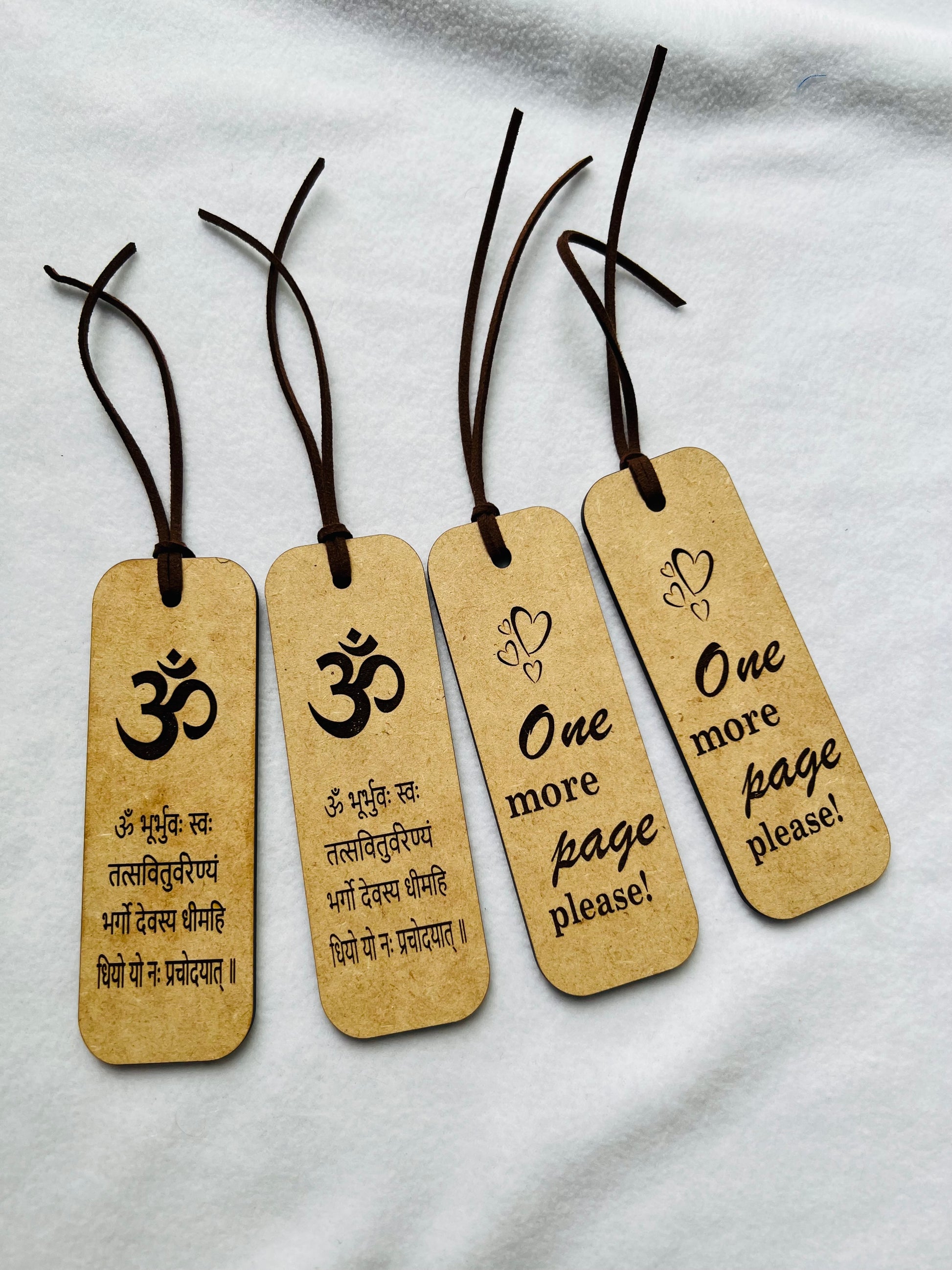 OM Hindu engraved wooden bookmark, Pooja return gift items image 3
