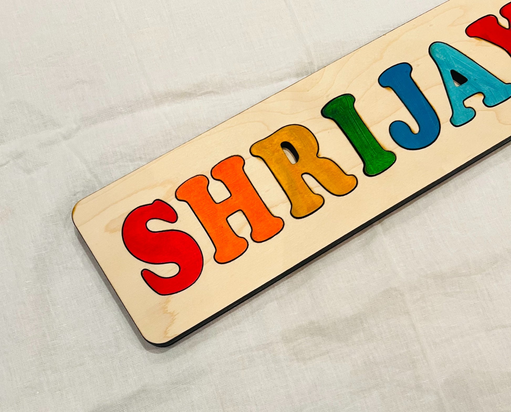 Wooden Name Puzzle, Gift for Kids, Name Puzzles for Toddlers, Montessori Baby To image 2