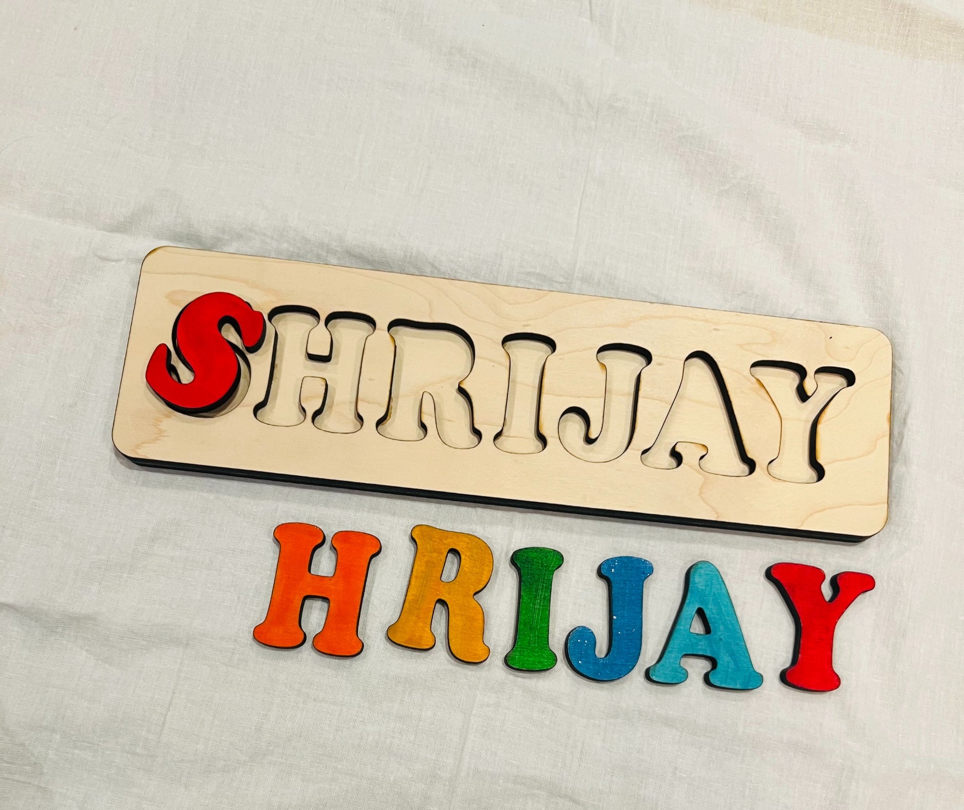 Wooden Name Puzzle, Gift for Kids, Name Puzzles for Toddlers, Montessori Baby To image 4