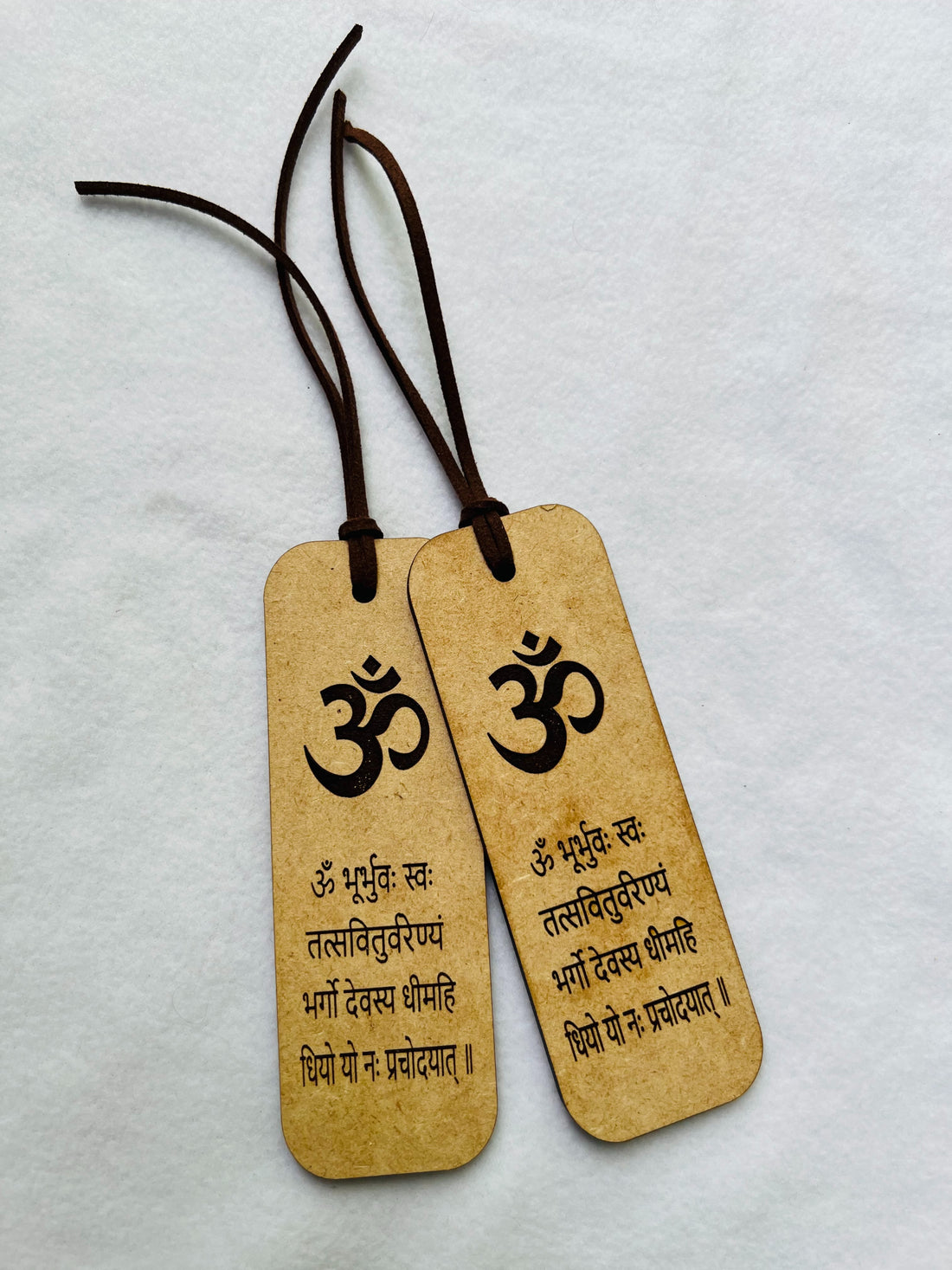 OM Hindu engraved wooden bookmark, Pooja return gift items image 0