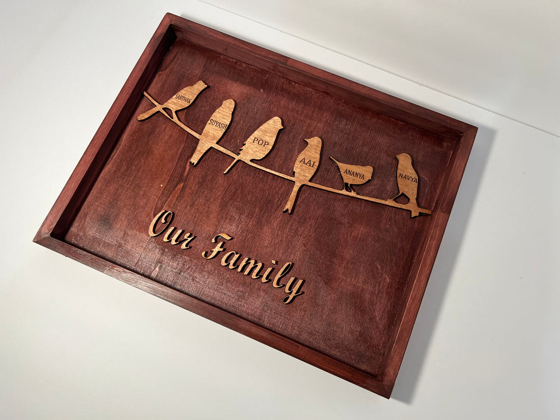 Personalized Family bird Gift | Custom Family Bird Frame Sign image 0