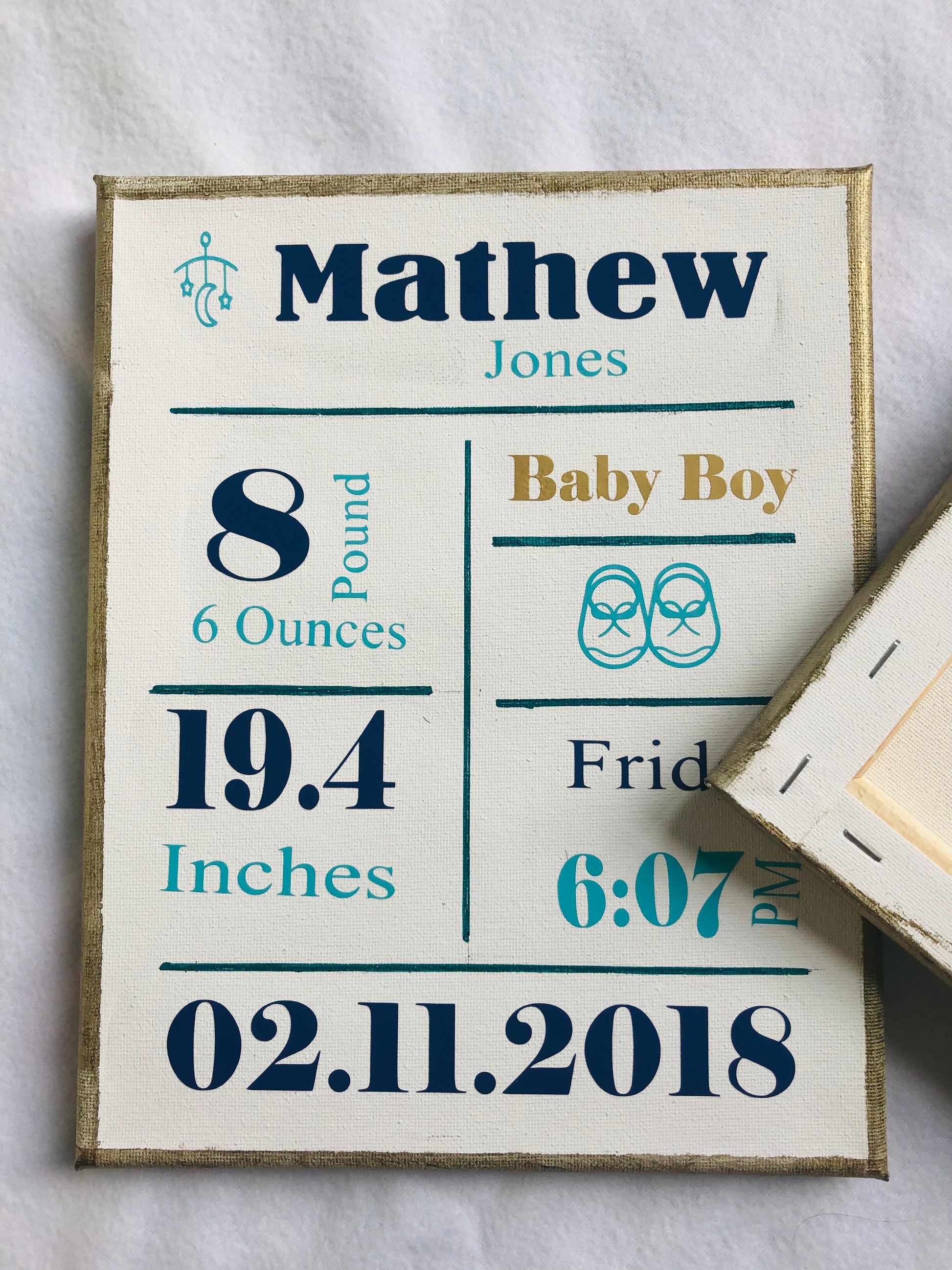 Keepsake Birth Stats Canvas image 3