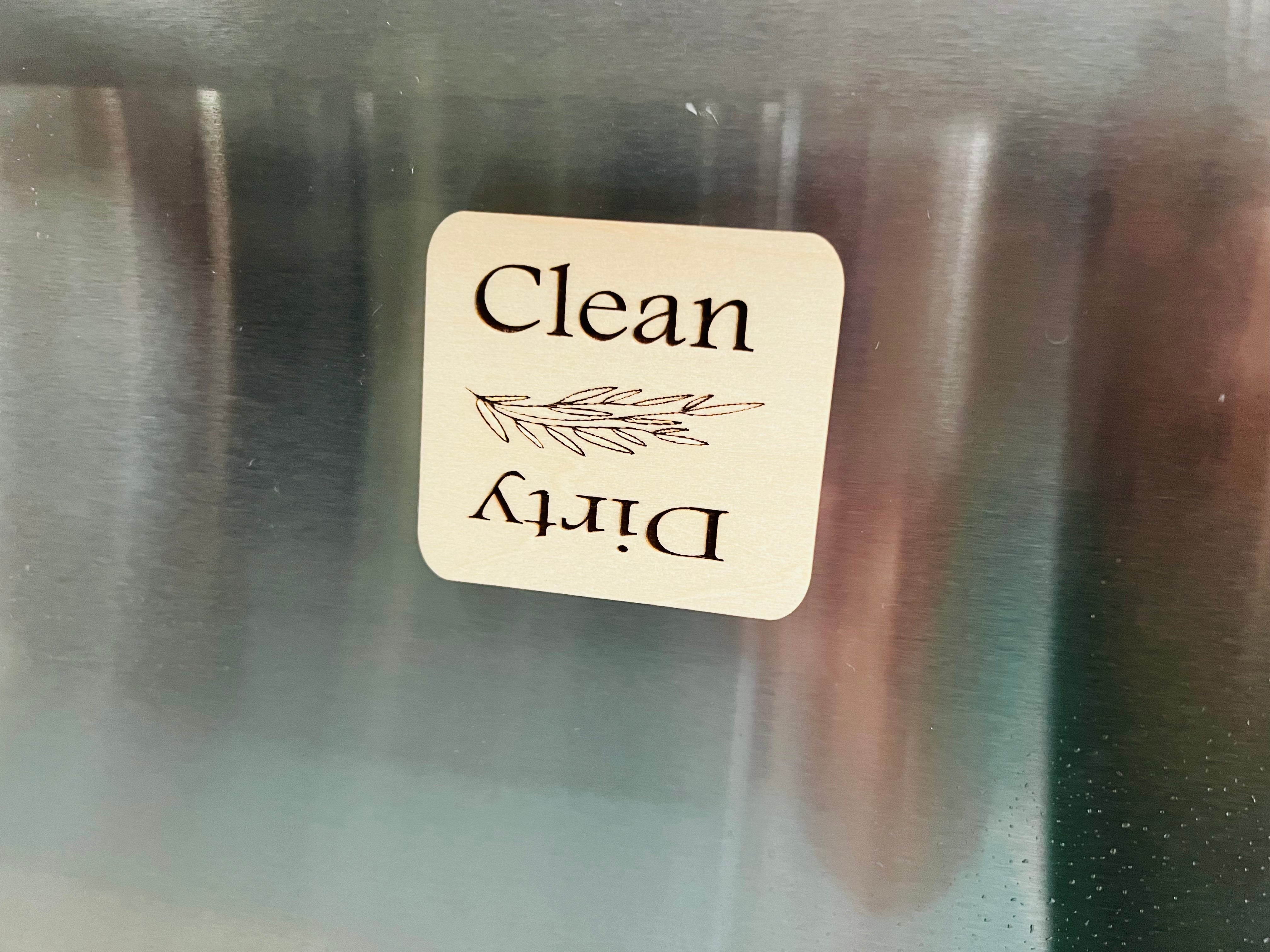 Dishwasher Clean/Dirty Magnet | Engraved Wooden Dishwasher Magnet | Clean/Dirty image 3