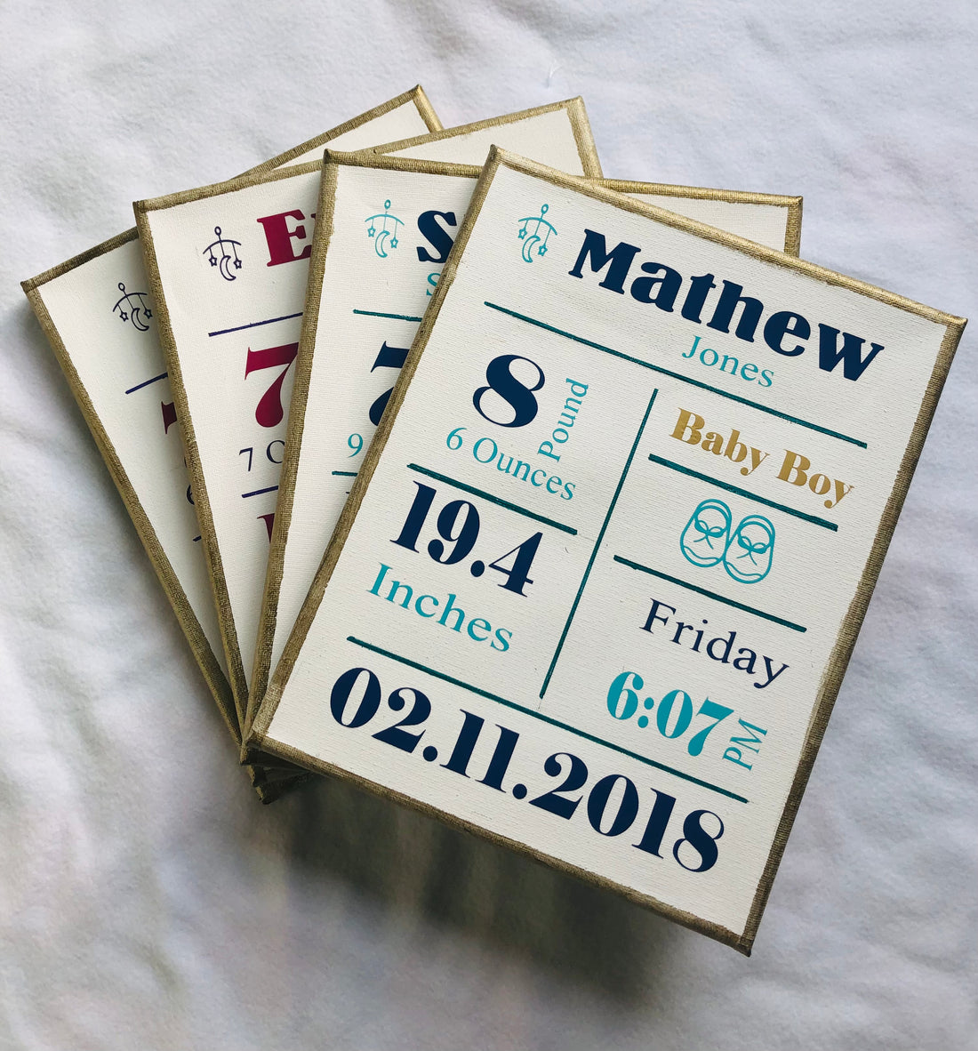 Keepsake Birth Stats Canvas image 0