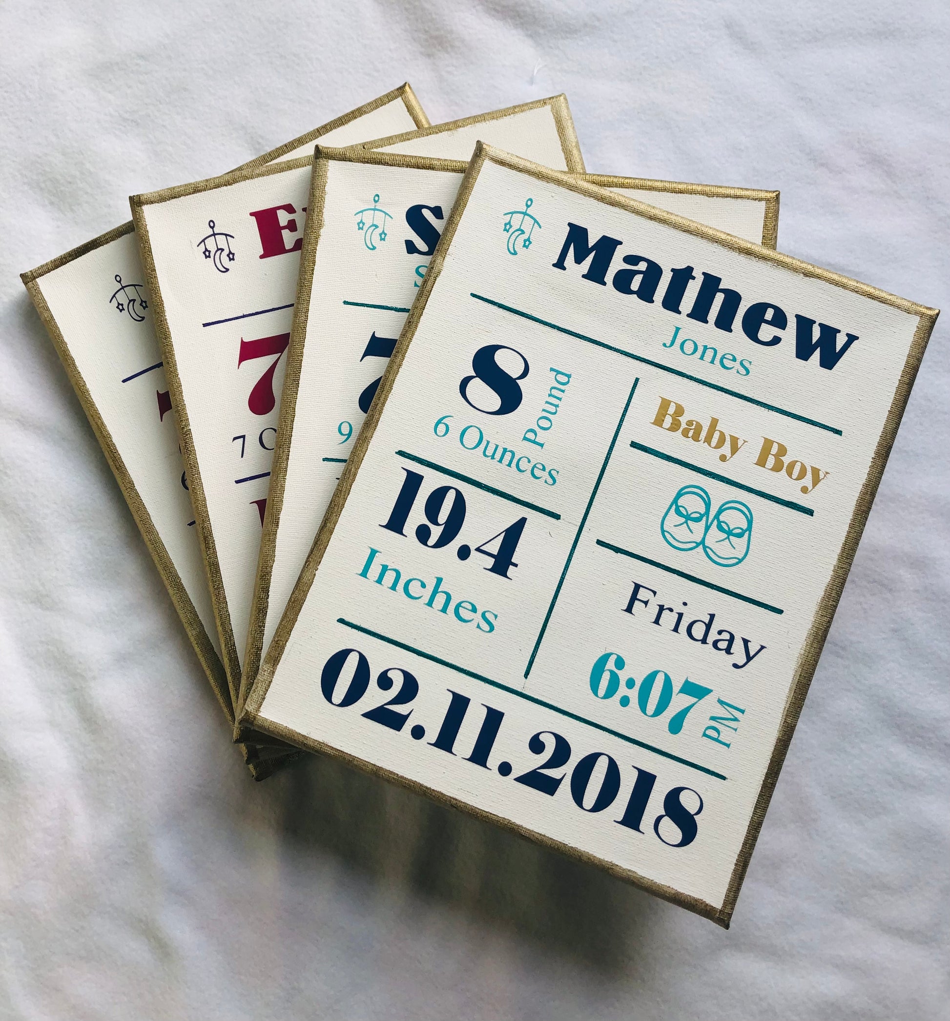 Keepsake Birth Stats Canvas image 0