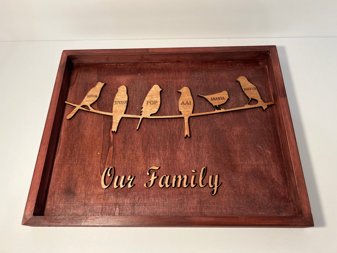 Personalized Family bird Gift | Custom Family Bird Frame Sign image 0