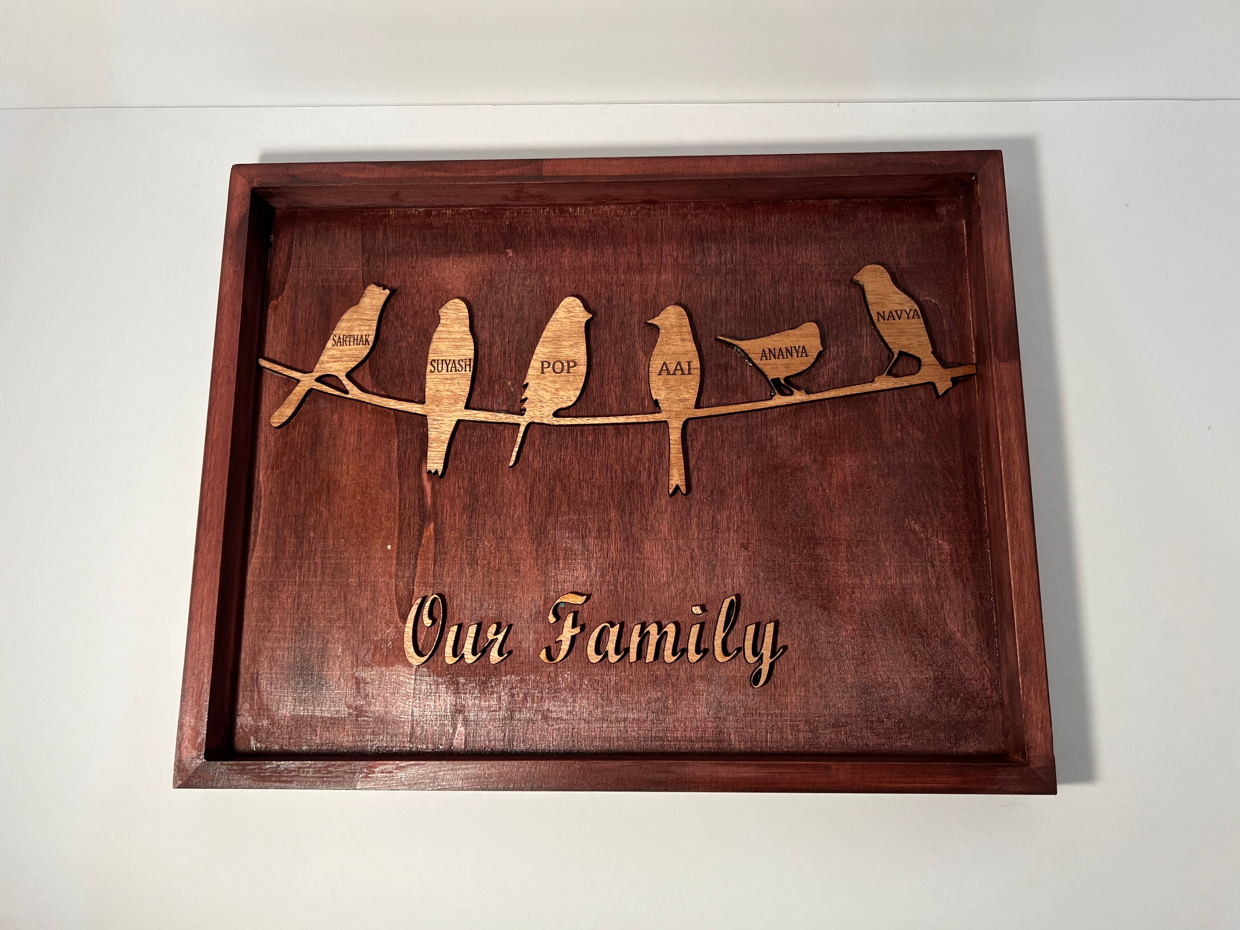 Personalized Family bird Gift | Custom Family Bird Frame Sign image 5