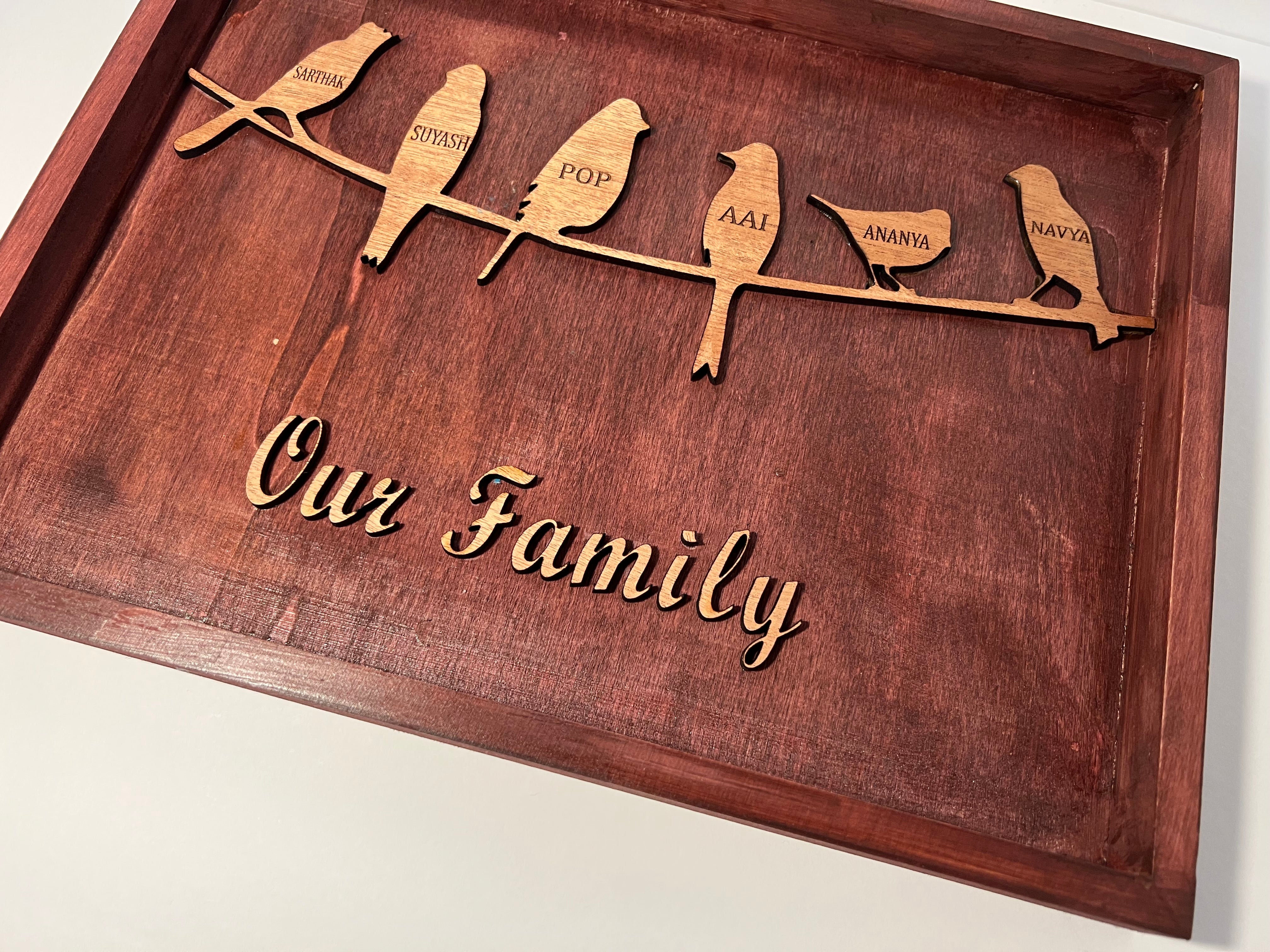 Personalized Family bird Gift | Custom Family Bird Frame Sign image 4