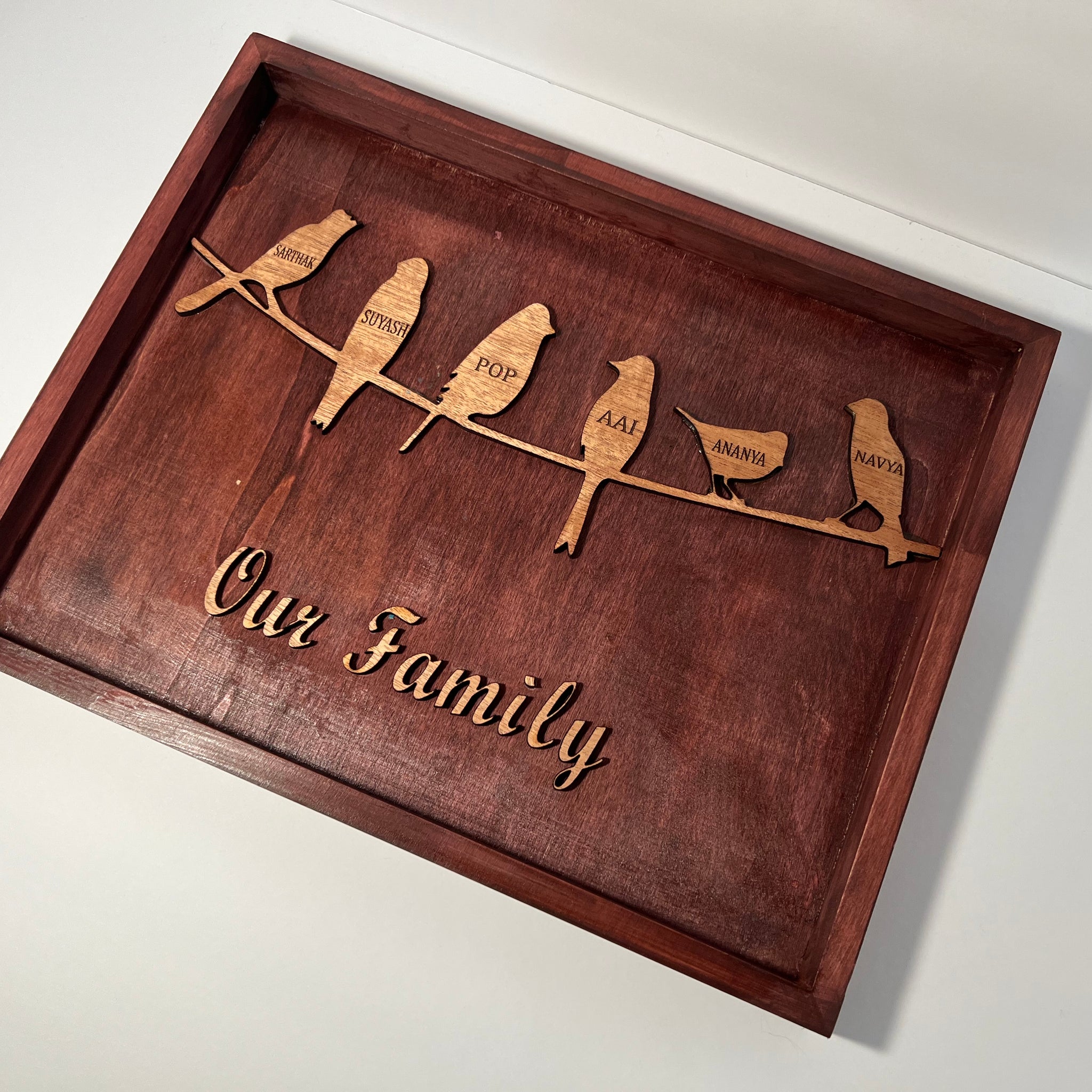 Personalized Family bird Gift | Custom Family Bird Frame Sign image 0