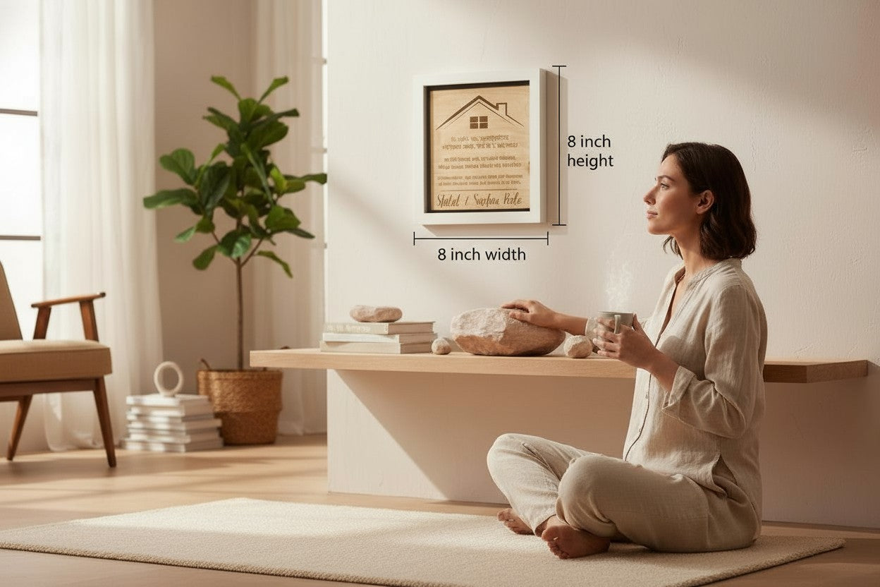 Gayatri Mantra Frame with Home Symbol