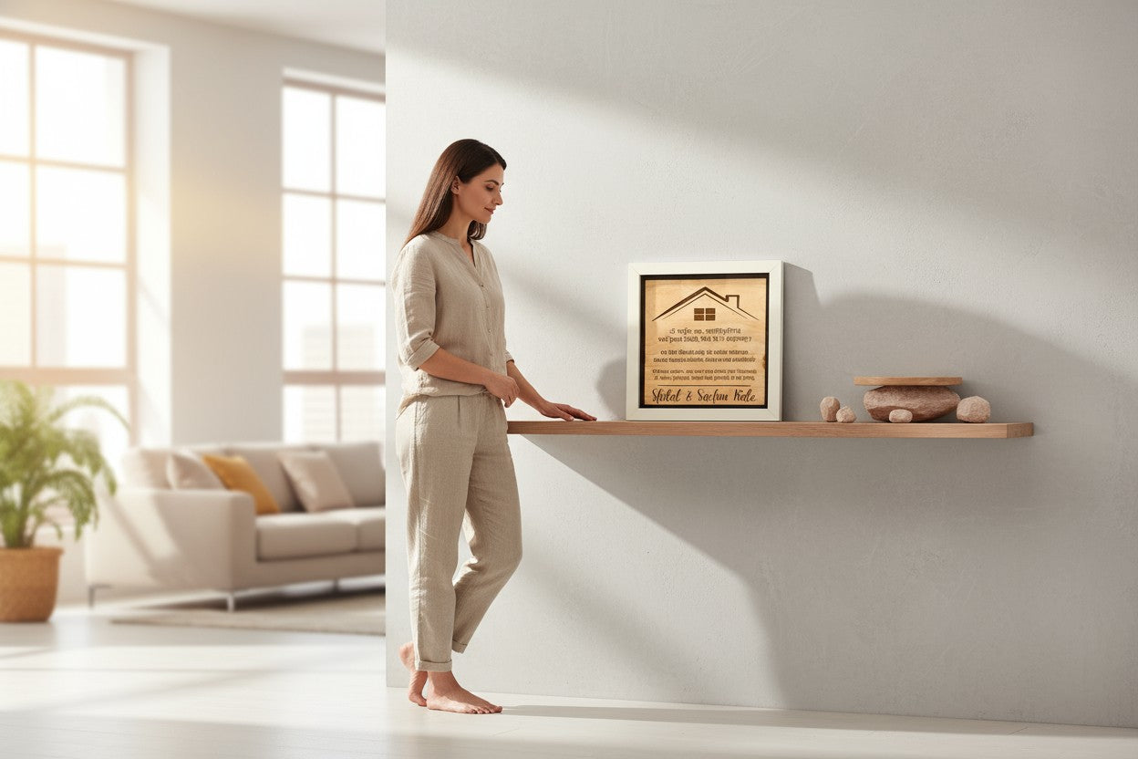 Gayatri Mantra Frame with Home Symbol