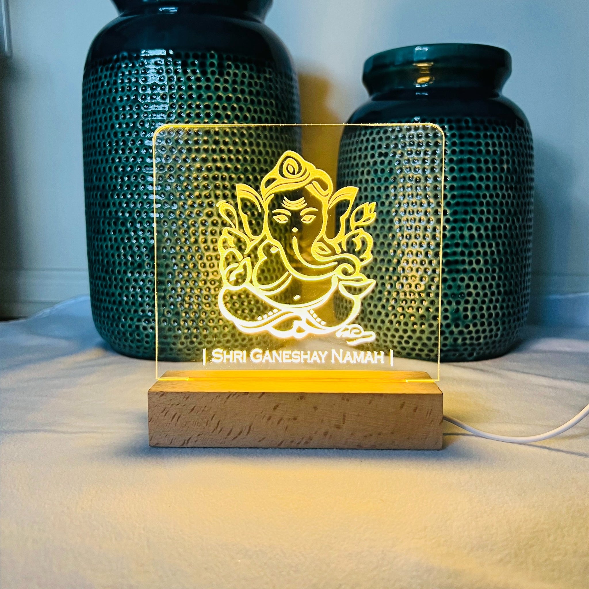 Ganesha lamp | OM | Indian cultural gifts | Hindu | Acrylic Light | Housewarming image 0