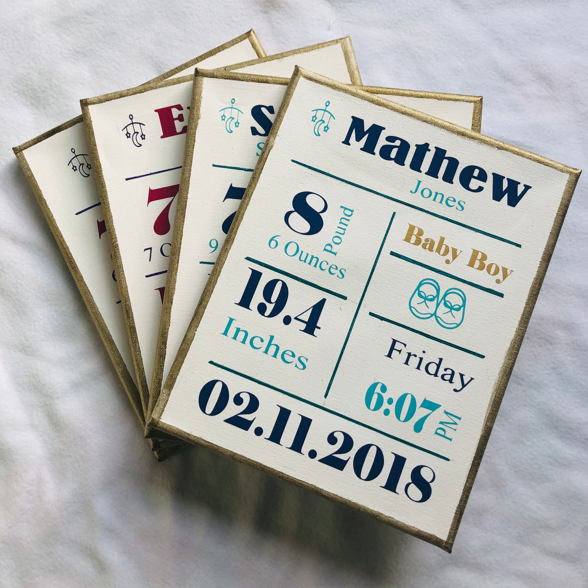 Keepsake Birth Stats Canvas image 0